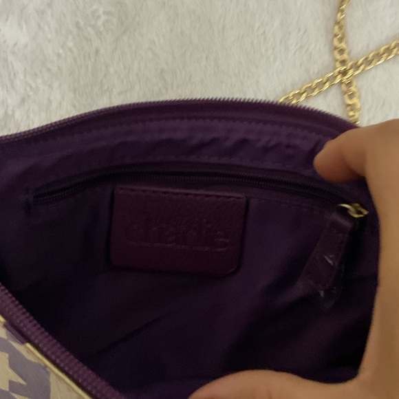 Charming Charlie Gold and Purple Houndstooth Clutch - Picture 5 of 7